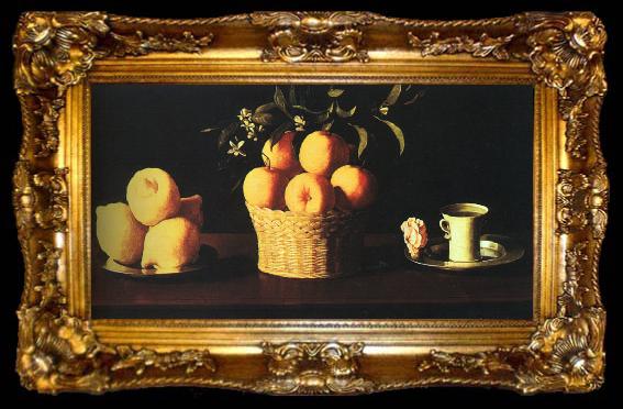 framed  Francisco de Zurbaran Still Life with Oranges and Lemons, ta009-2